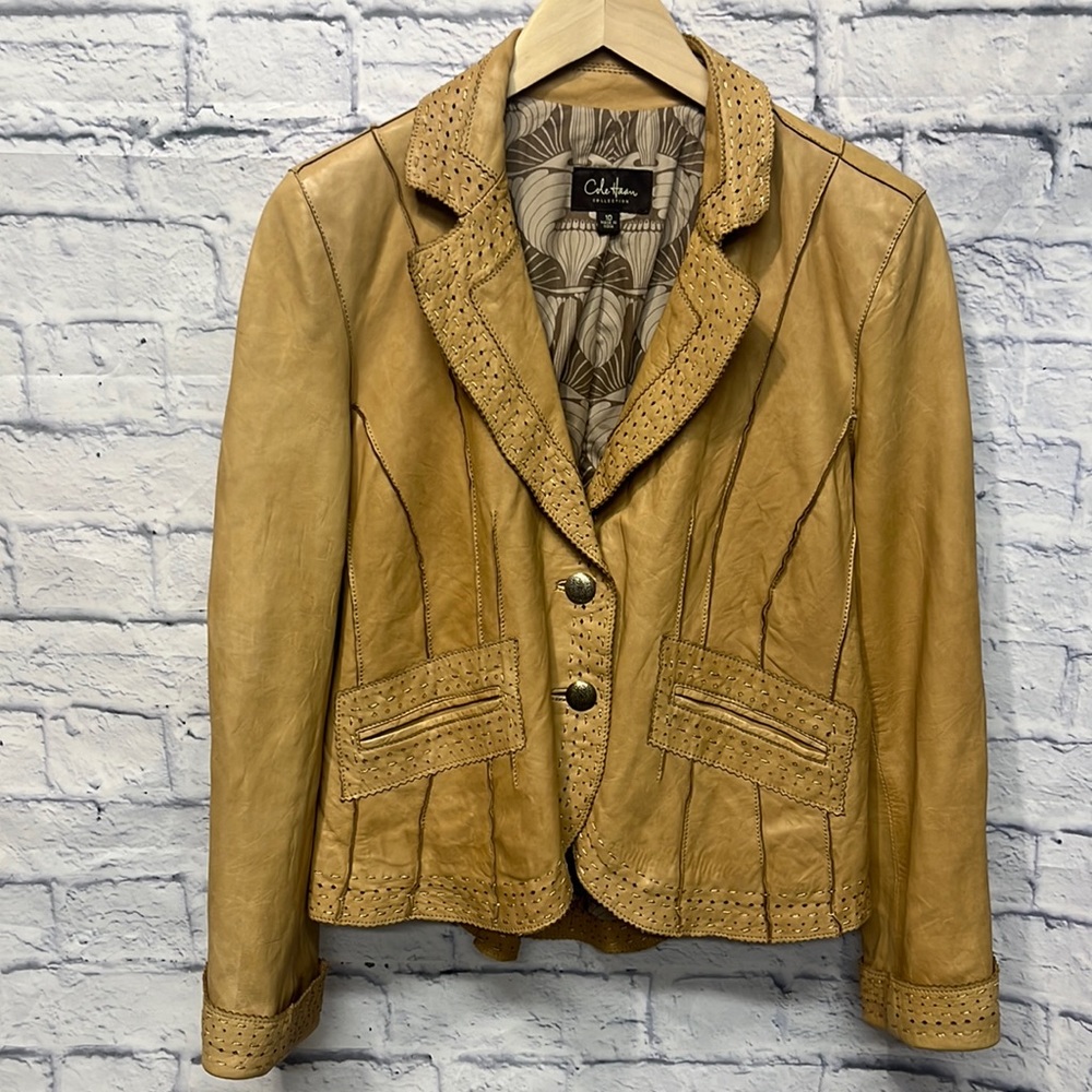 Cole Haan Collection Lambskin Leather Jacket
